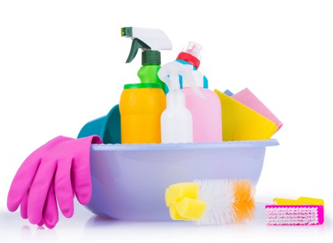 Leather sofa care and cleaning treatment in a living room