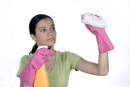 Professional deep cleaning of bathroom tiles and fixtures